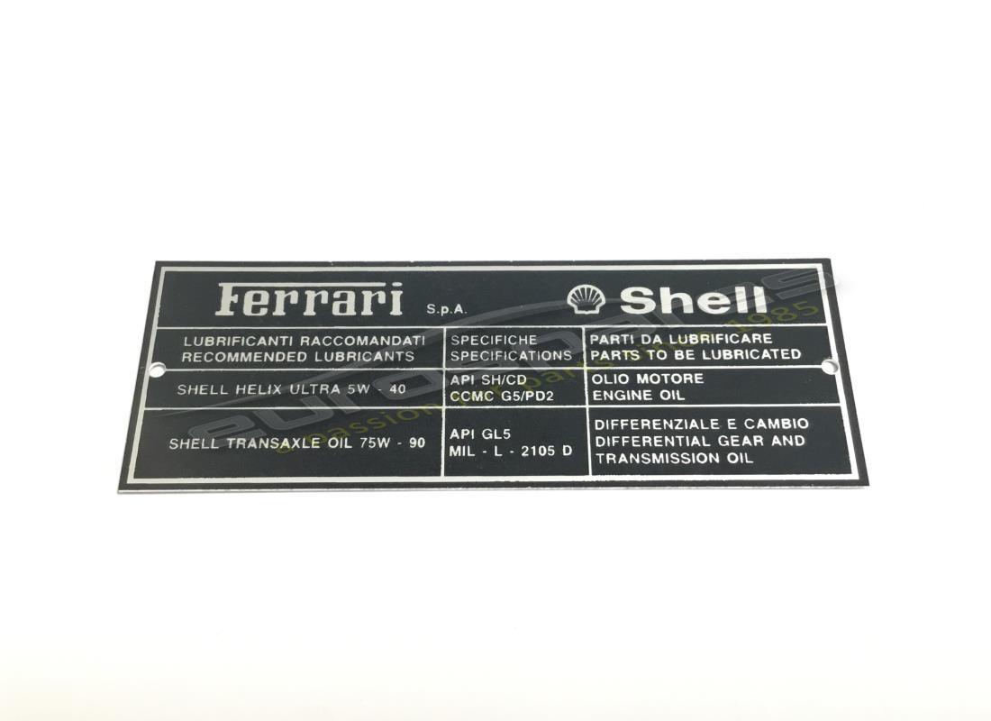 neue schmiermittelplatte ferrari shell ferrari. teilenummer 169585 (1)