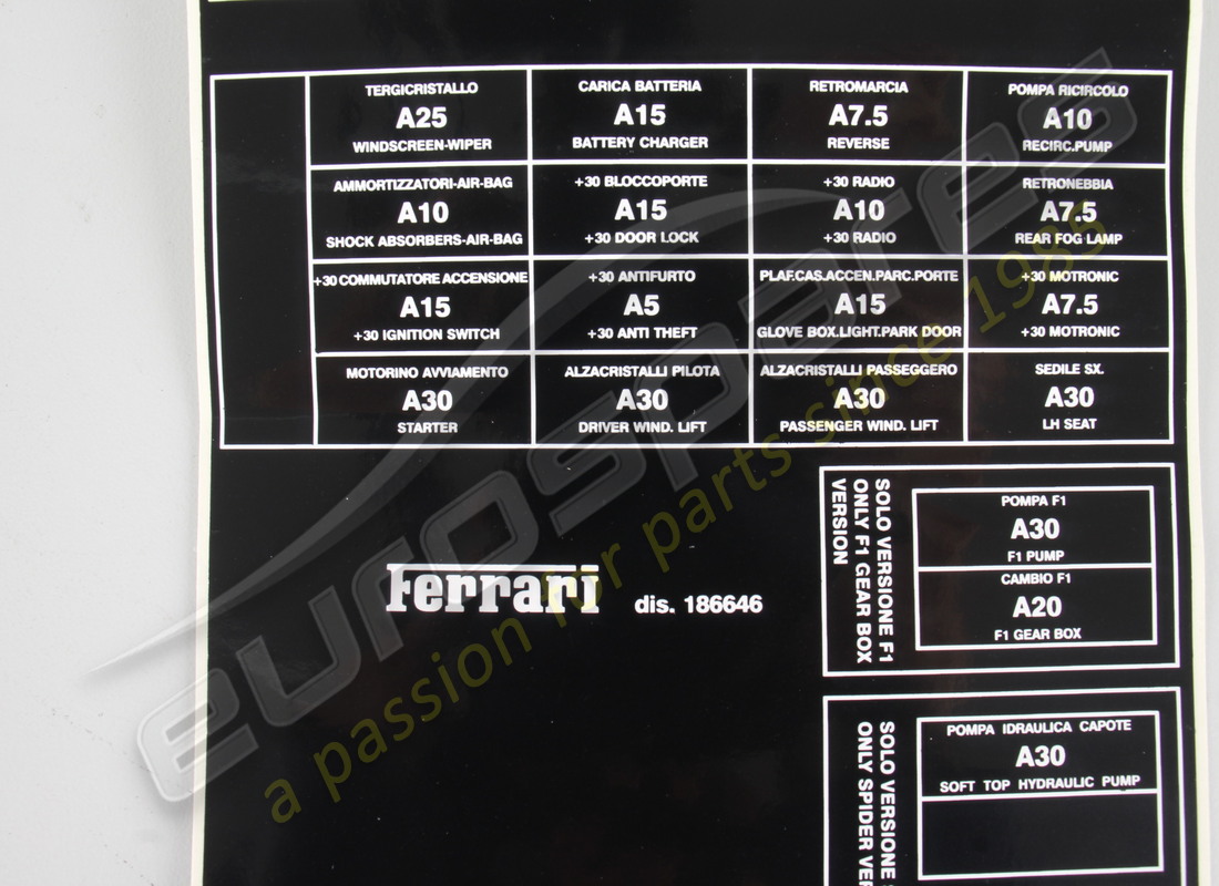neu ferrari links relais und sicherungen name pla. teilenummer 186646 (3)