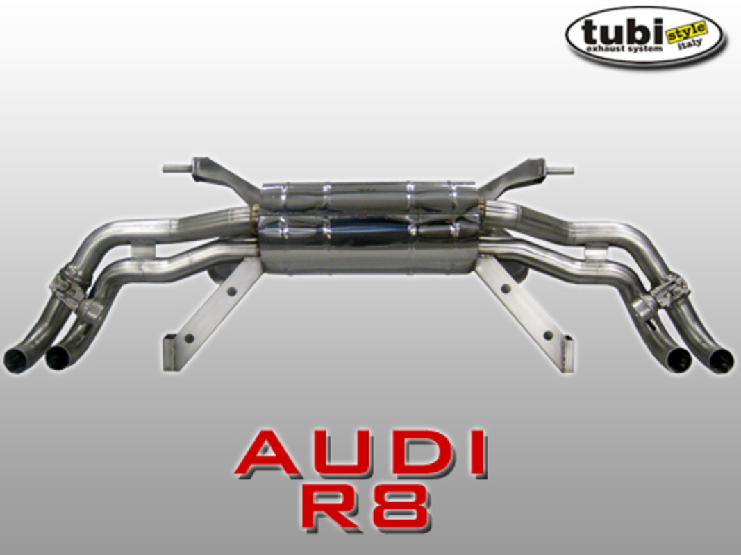 neu tubi r8 v8 1^ gen auspuff mit ventil. teilenummer tsaur8c06000a (1)