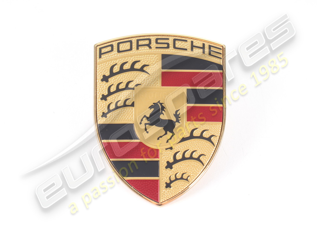 NEUES PORSCHE MOTORHAUBENABZEICHEN. TEILENUMMER 9P1853601 (2) neues porsche motorhaubenabzeichen. teilenummer 9p1853601 (2)