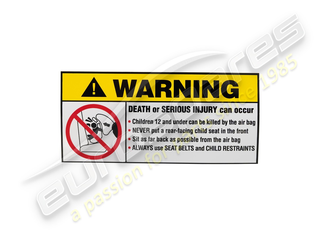 NEUES FERRARI AIRBAG-ANWEISUNGSSCHILD. TEILENUMMER 65423800 (1) neues ferrari airbag-anweisungsschild. teilenummer 65423800 (1)
