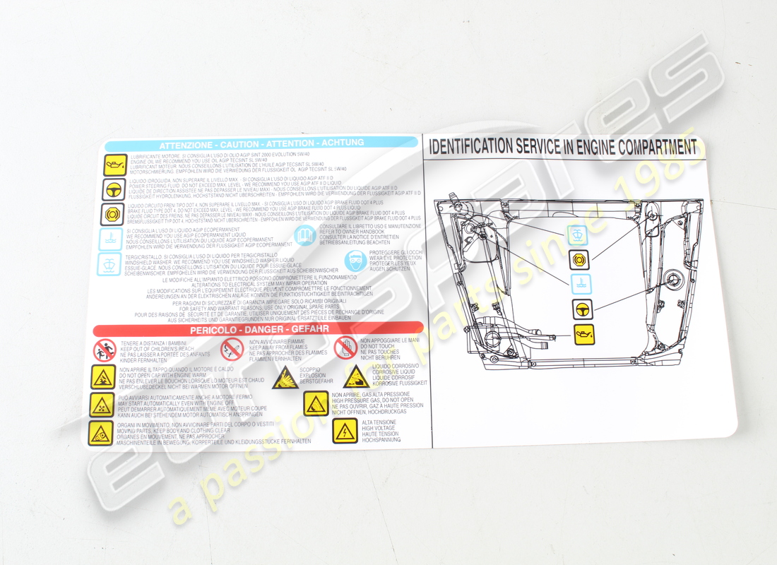 NEU MASERATI MOTORKOMP.-SCHILD. TEILENUMMER 67021100 (1) neu maserati motorkomp.-schild. teilenummer 67021100 (1)