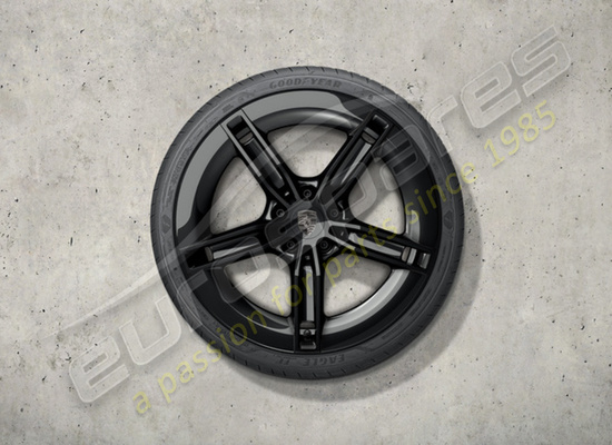 neu porsche 21-inch mission e design sommerkomplettradsatz - lackiert in schwarz (hochglanz) teilenummer 9j1073663kb