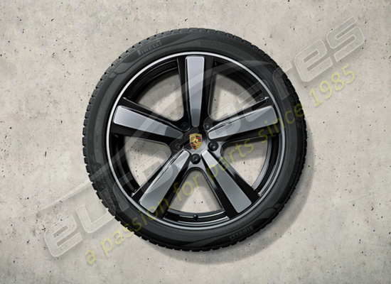 neu porsche 22 zoll exclusive design sport winterkomplettradsatz - lackiert in schwarz (hochglanz) teilenummer 9y0044603r