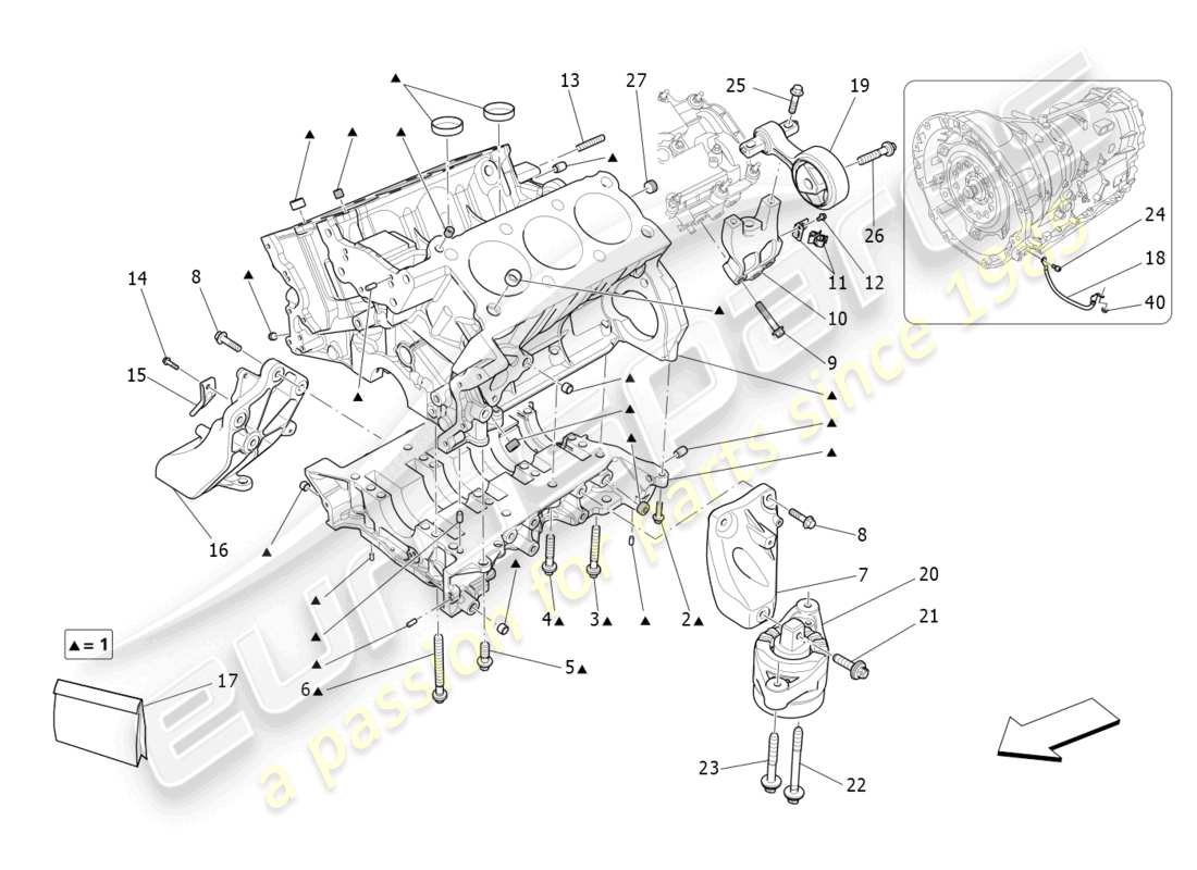 maserati ghibli (2014) kurbelgehäuse-teilediagramm