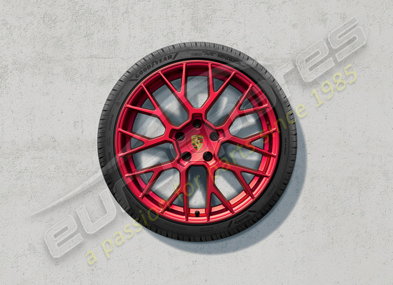 neu porsche 20/21-inch rs spyder design winter-radsatz, lackiert in pyro red teilenummer 992044631f