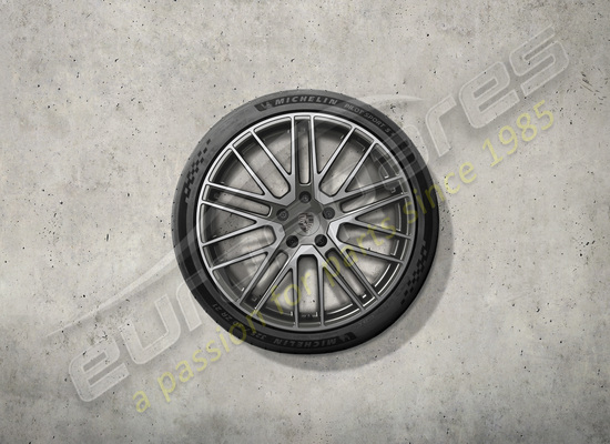 neu porsche 21-inch turbo design sommerradsatz - titanfarbe teilenummer 976044660k