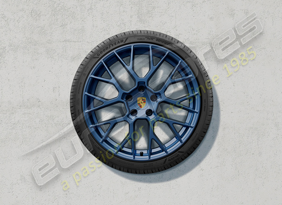 neu porsche 20/21-inch rs spyder design winter-radsatz, lackiert in indigoblau, teilenummer 992044631g