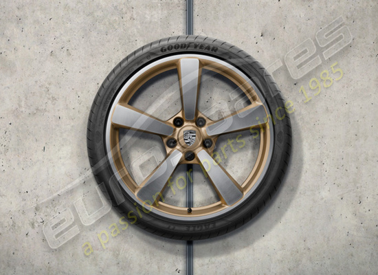 neu porsche 20-/21-inch carrera exclusive design sommerkomplettradsatz, lackiert in aurum (seidenglanz) teilenummer 992044661n