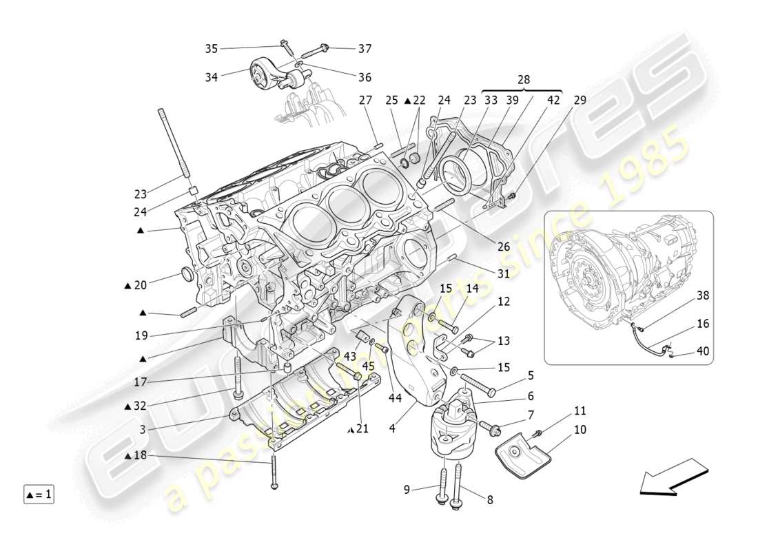 maserati ghibli (2014) kurbelgehäuse-teilediagramm