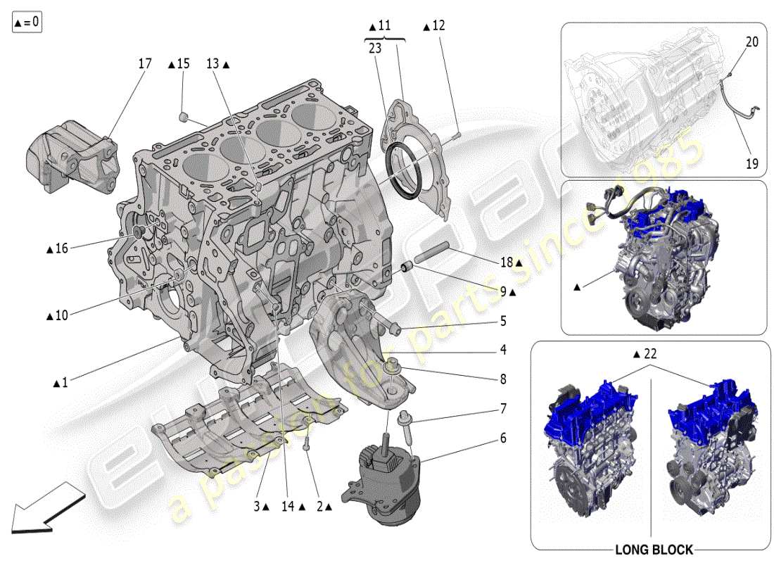 maserati grecale modena (2023) kurbelgehäuse-teilediagramm