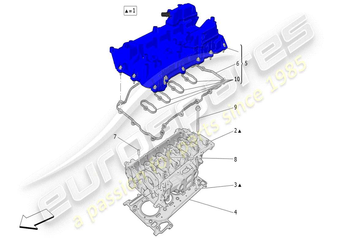 maserati grecale modena (2023) zylinderkopf teilediagramm