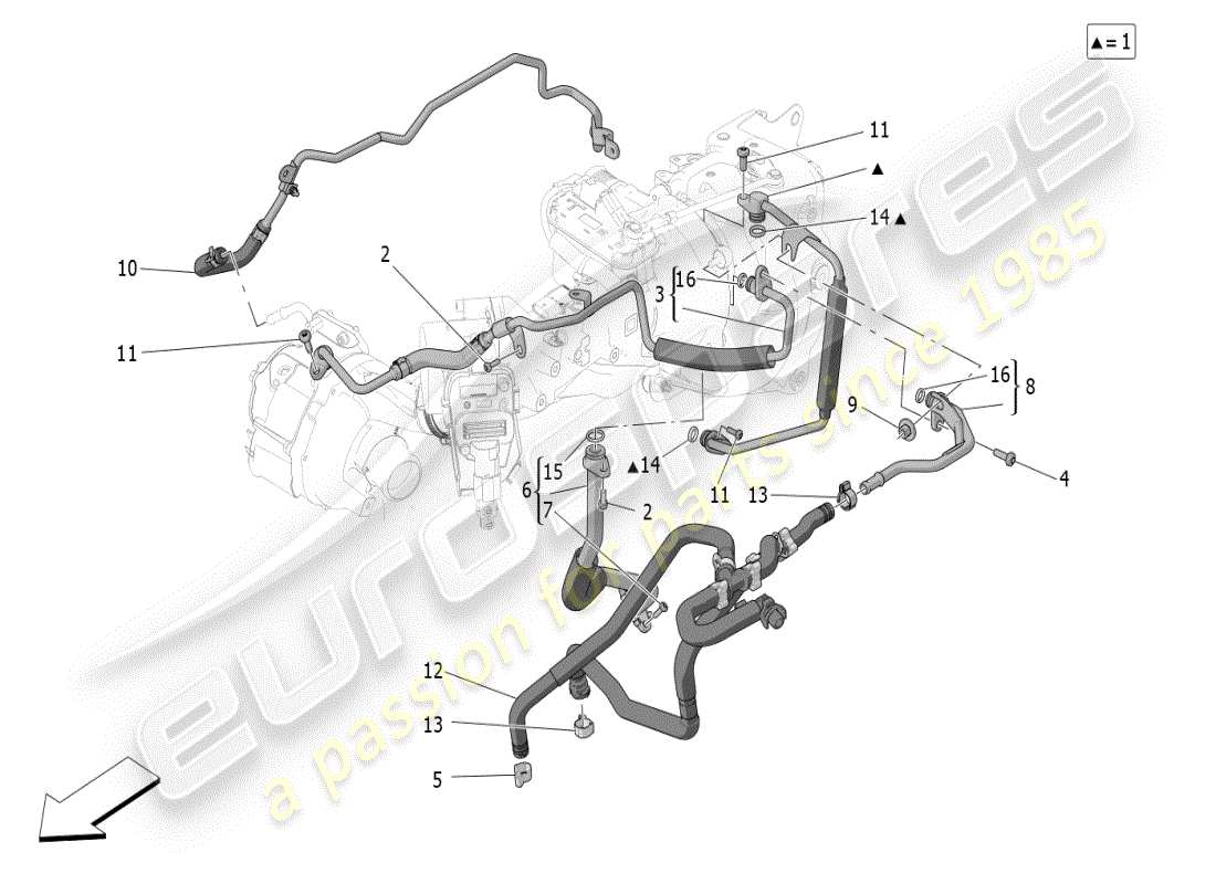 maserati grecale modena (2023) turboladersystem: schmierung und kühlung teilediagramm