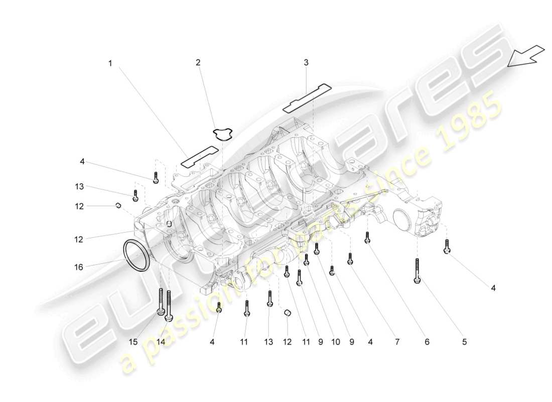 lamborghini lp560-4 coupe (2011) kurbelgehäuse unteres teildiagramm