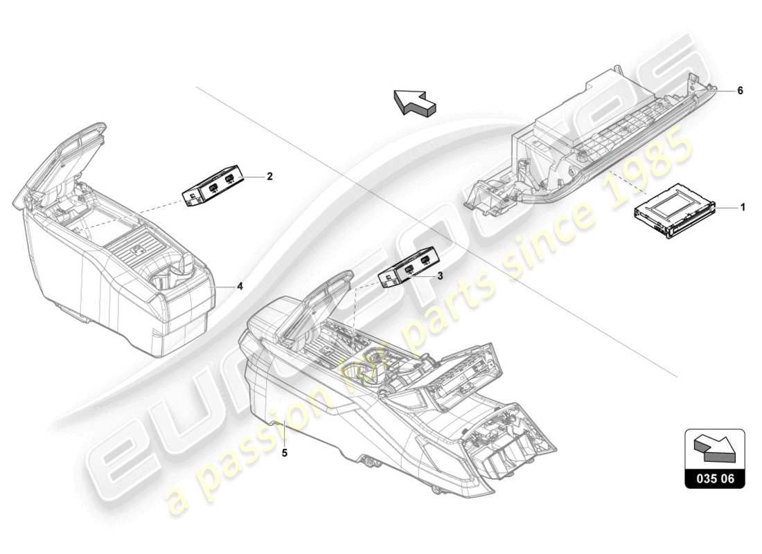 lamborghini urus (2019) anschluss für externe audioquellen teilediagramm