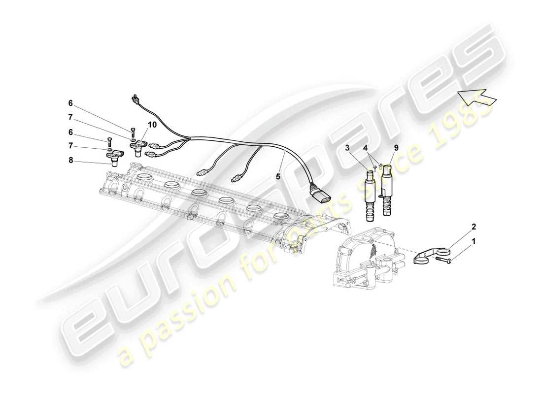 lamborghini lp640 coupe (2007) impulsgeber rechts ersatzteildiagramm