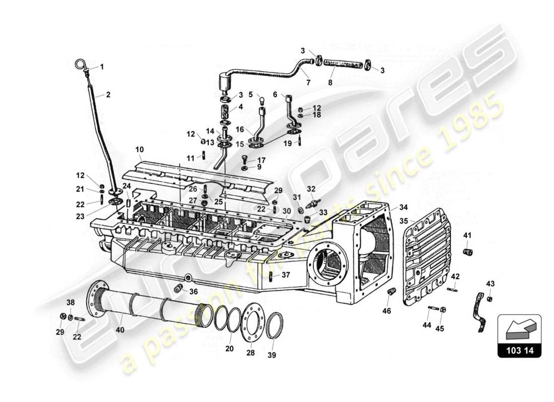 lamborghini countach 25th anniversary (1989) ölwannen-ersatzteildiagramm