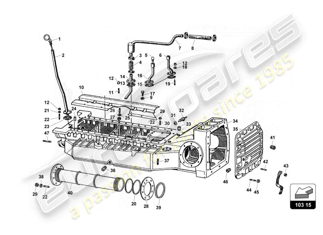 lamborghini countach 25th anniversary (1989) ölwannen-ersatzteildiagramm