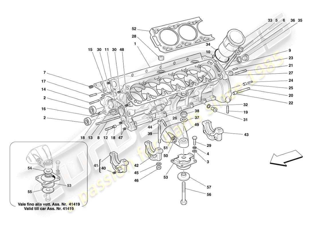 eine Teilezeichnung aus dem Ferrari 456 M GT/M GTA Teilekatalog