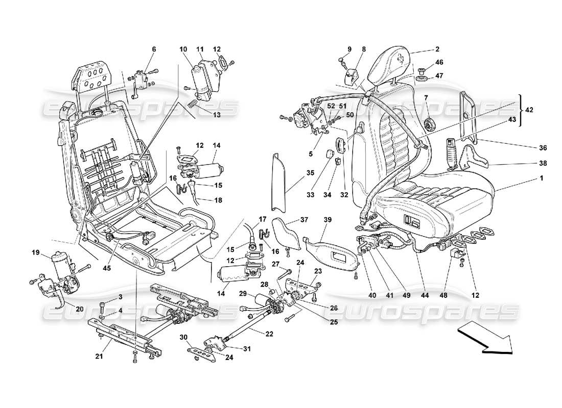 ferrari 550 maranello sitz- und sicherheitsgurte - komfortteildiagramm