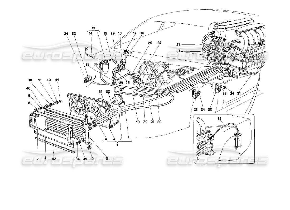 ferrari 512 m klimaanlage teilediagramm