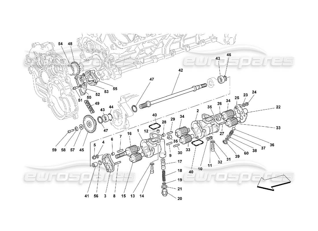 ferrari 550 maranello schmierung - ölpumpen ersatzteildiagramm