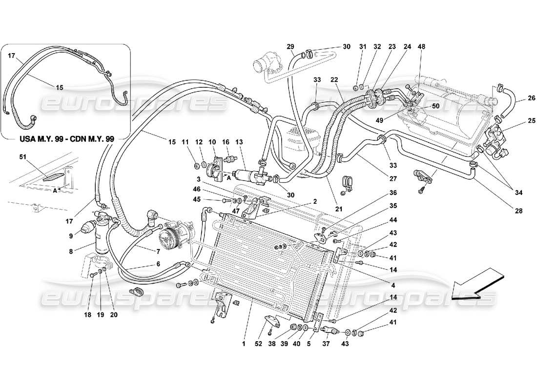 ferrari 550 maranello teilediagramm der klimaanlage