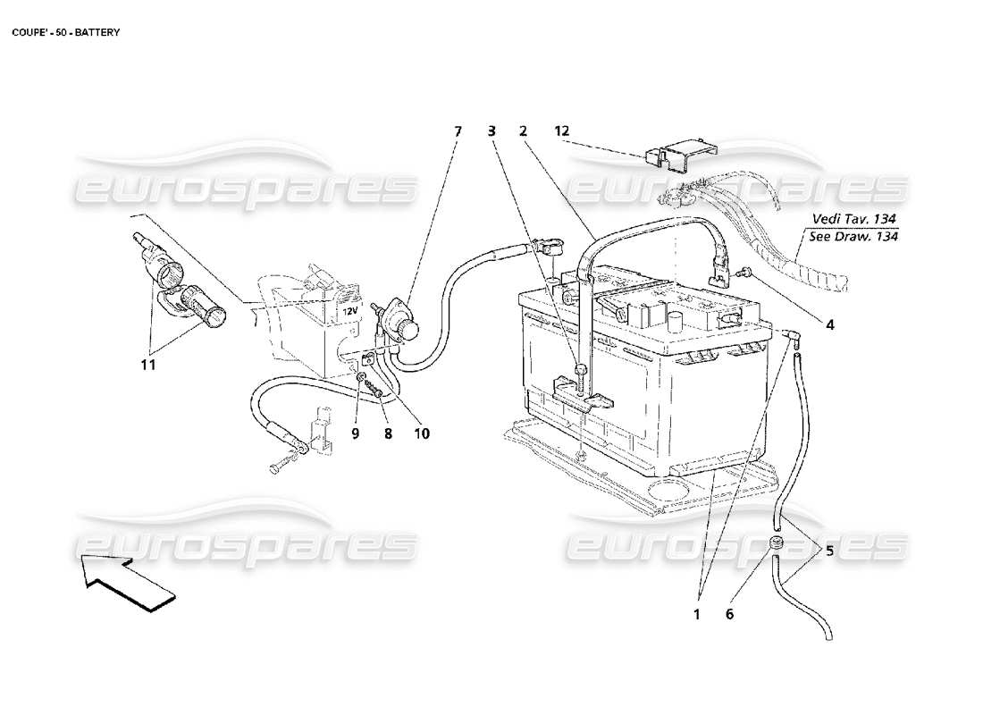 maserati 4200 coupe (2002) batterie teilediagramm