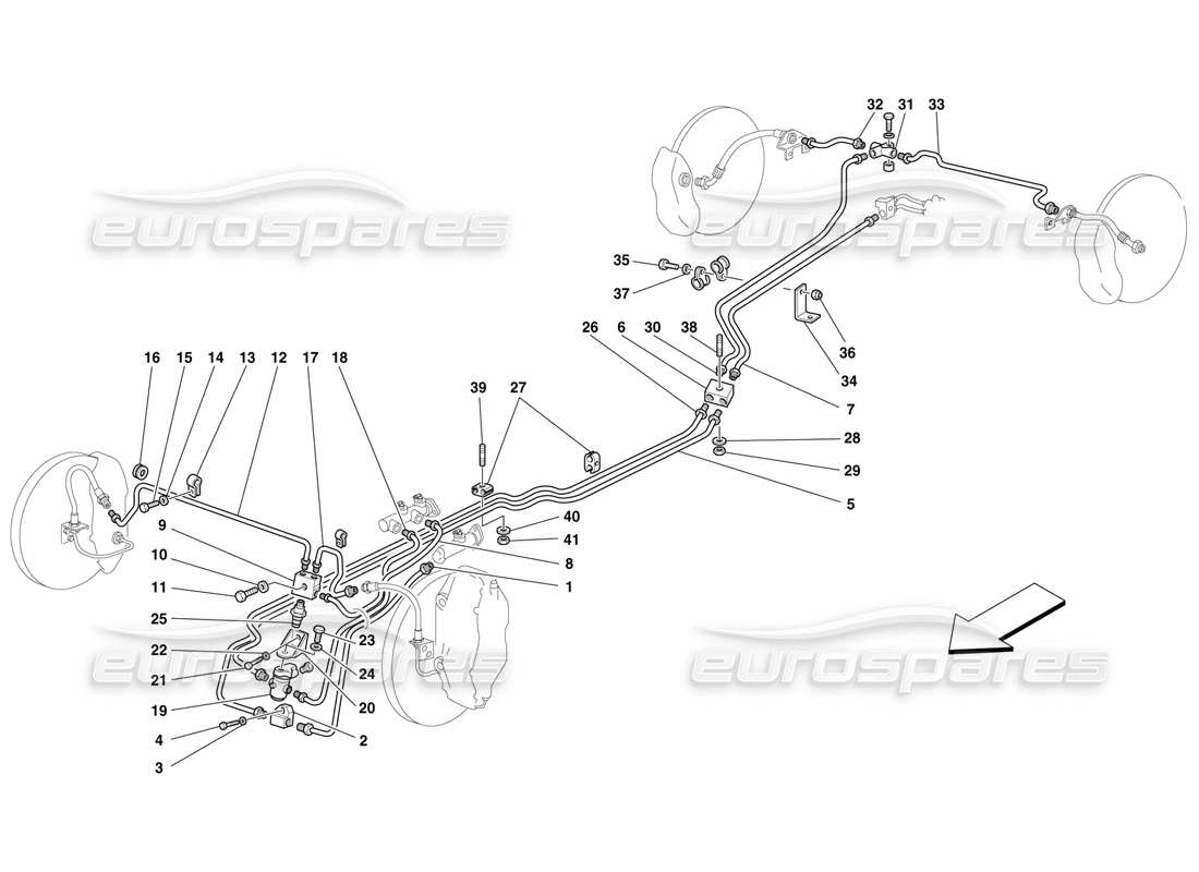 ferrari f50 brems- und kupplungssystem teilediagramm