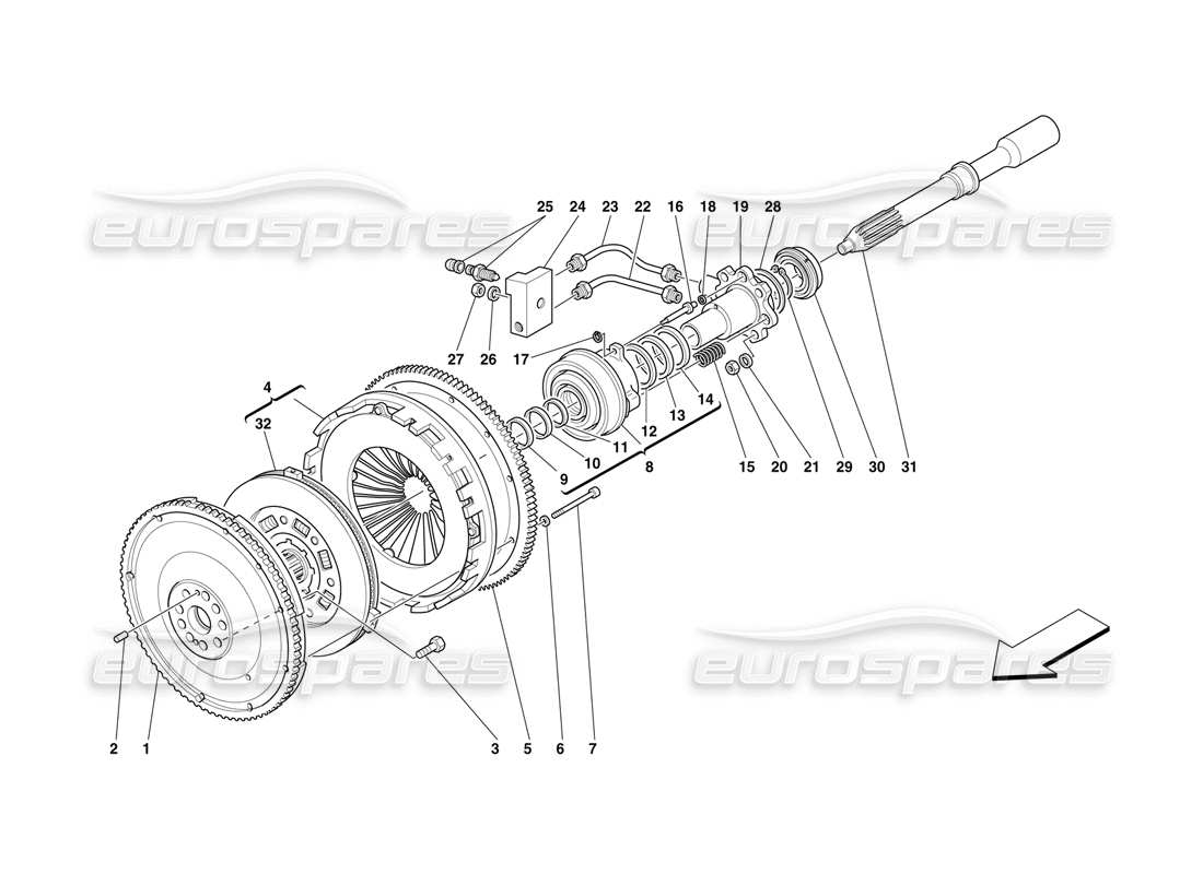 ferrari f50 kupplungssteuerung teilediagramm