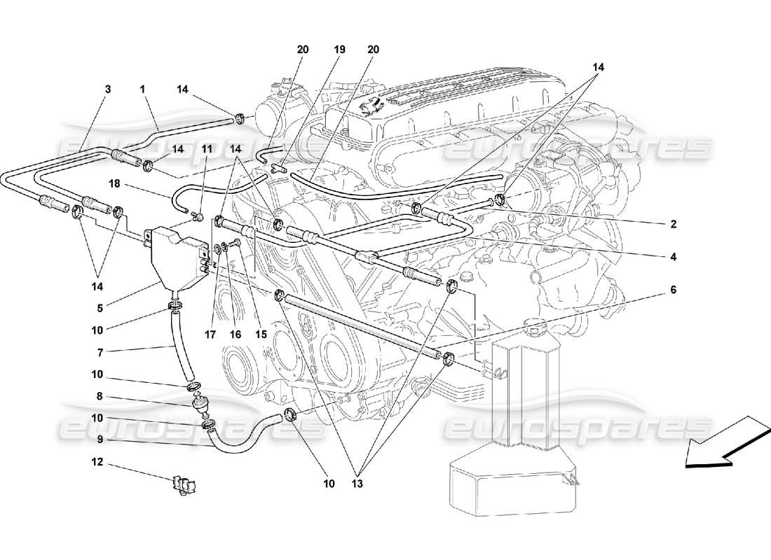 ferrari 550 maranello teilediagramm des blow-by-systems