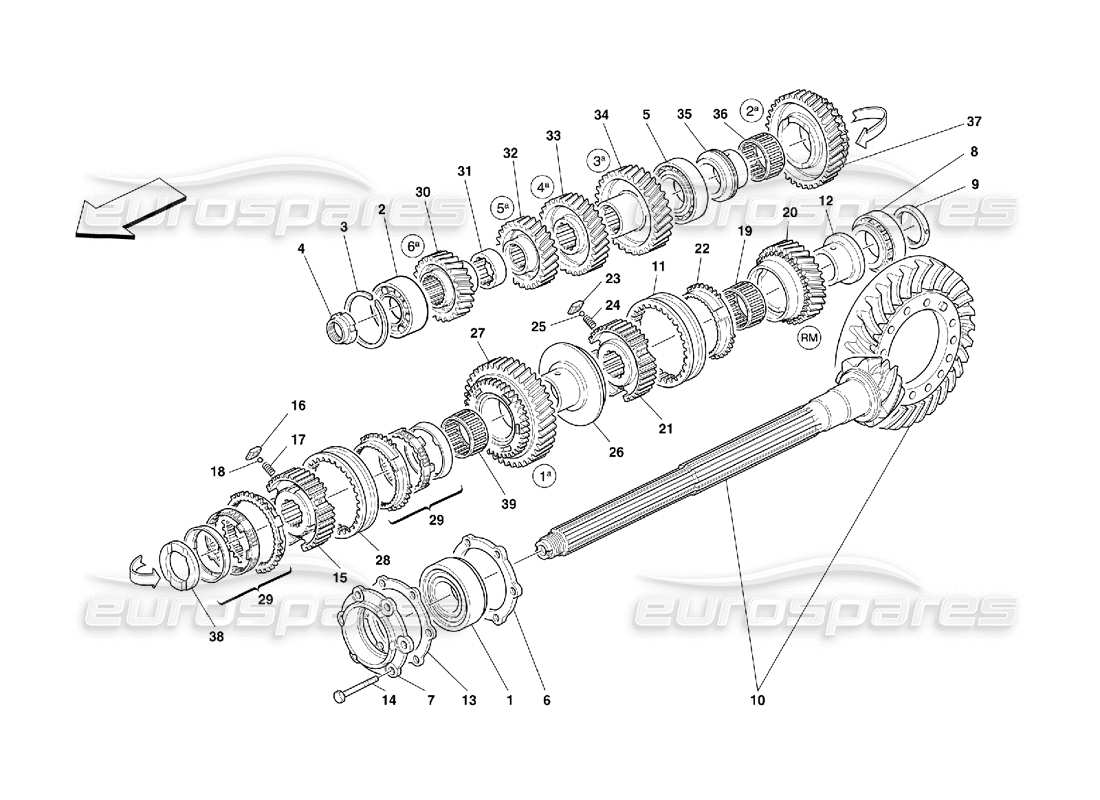 ferrari 550 maranello teilediagramm für vorgelegewellenräder