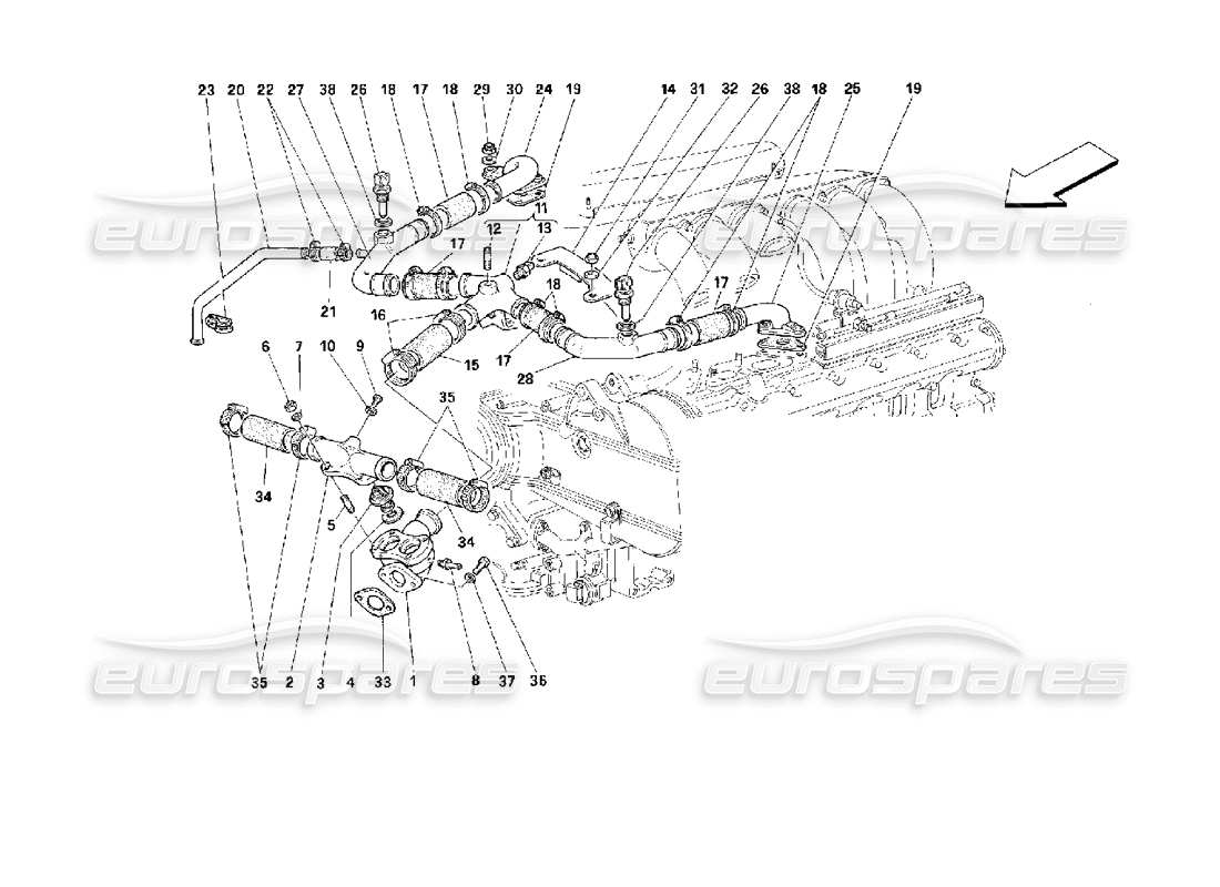 ferrari 512 m teilediagramm motorkühlung