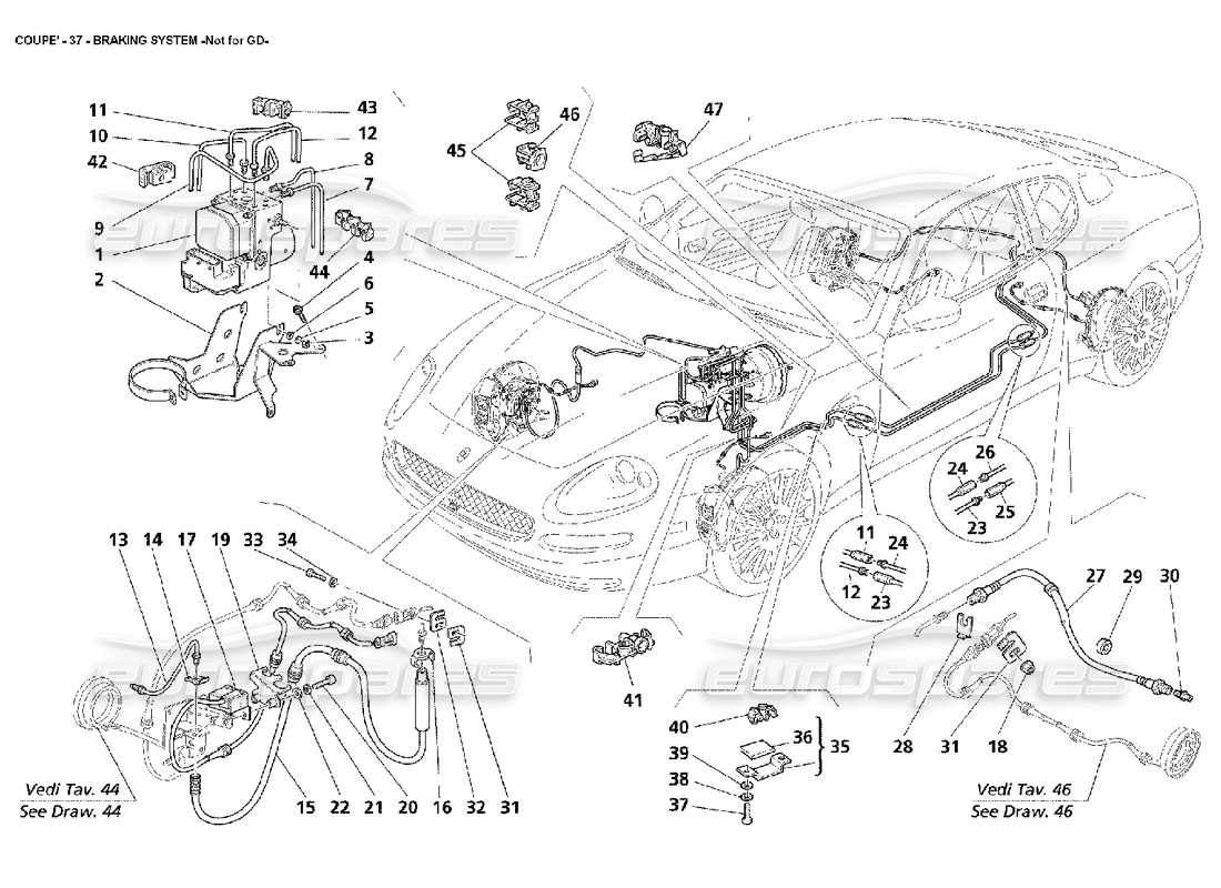 maserati 4200 coupe (2002) bremssystem - nicht für gd-teilediagramm