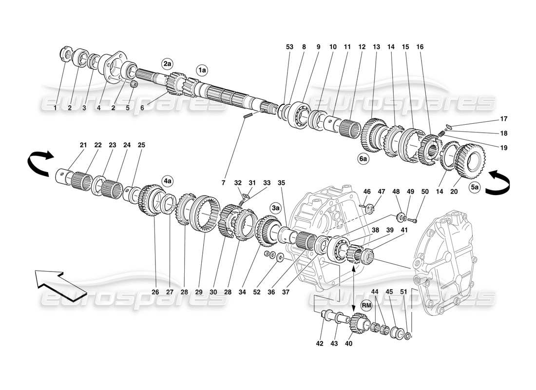 ferrari f50 getriebe-hauptwelle teilediagramm