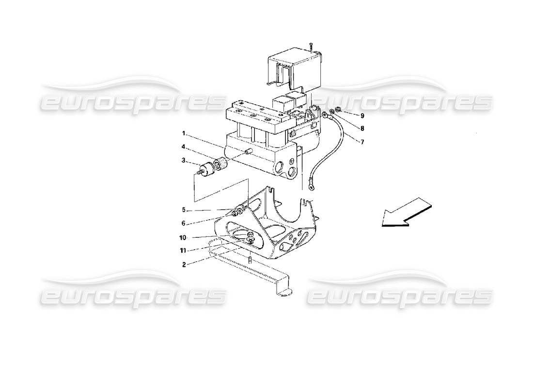 ferrari 512 m teilediagramm der hydraulischen abs-steuereinheit