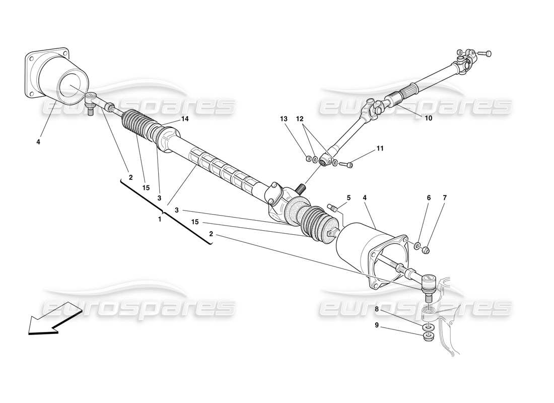 ferrari f50 lenkgetriebe und kardangetriebe teilediagramm