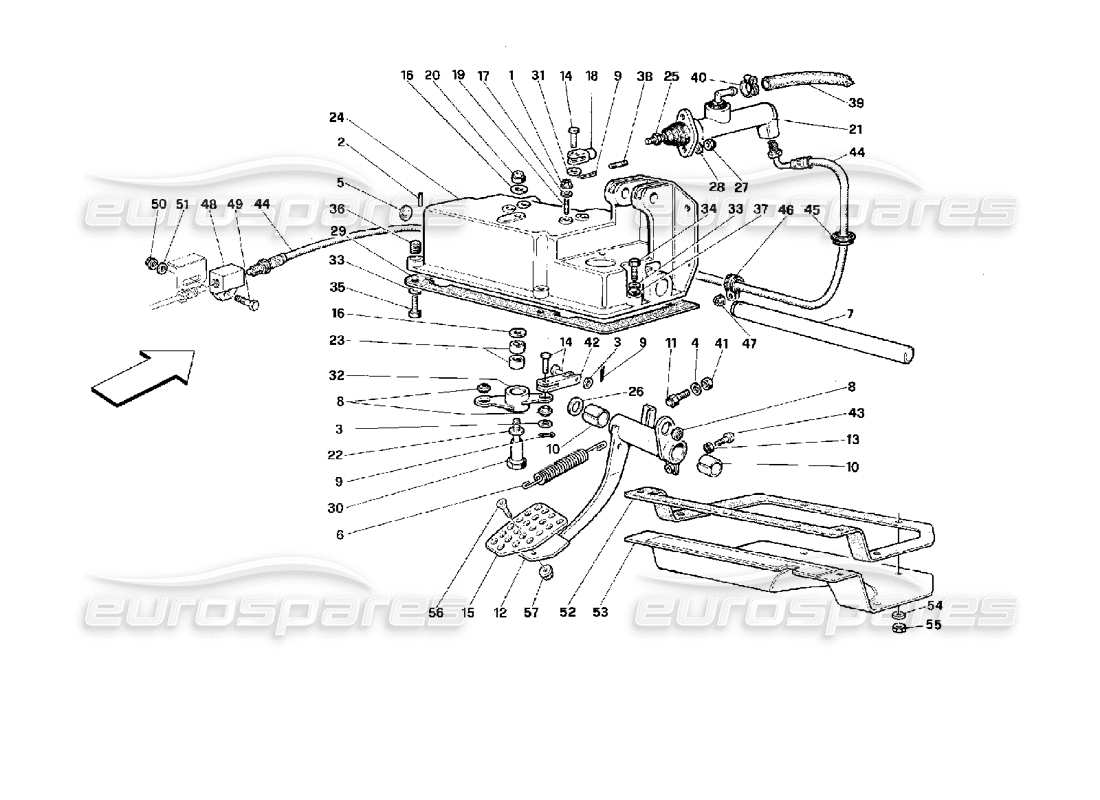 ferrari 512 m kupplungsausrücksteuerung -gültig für gd- ersatzteildiagramm