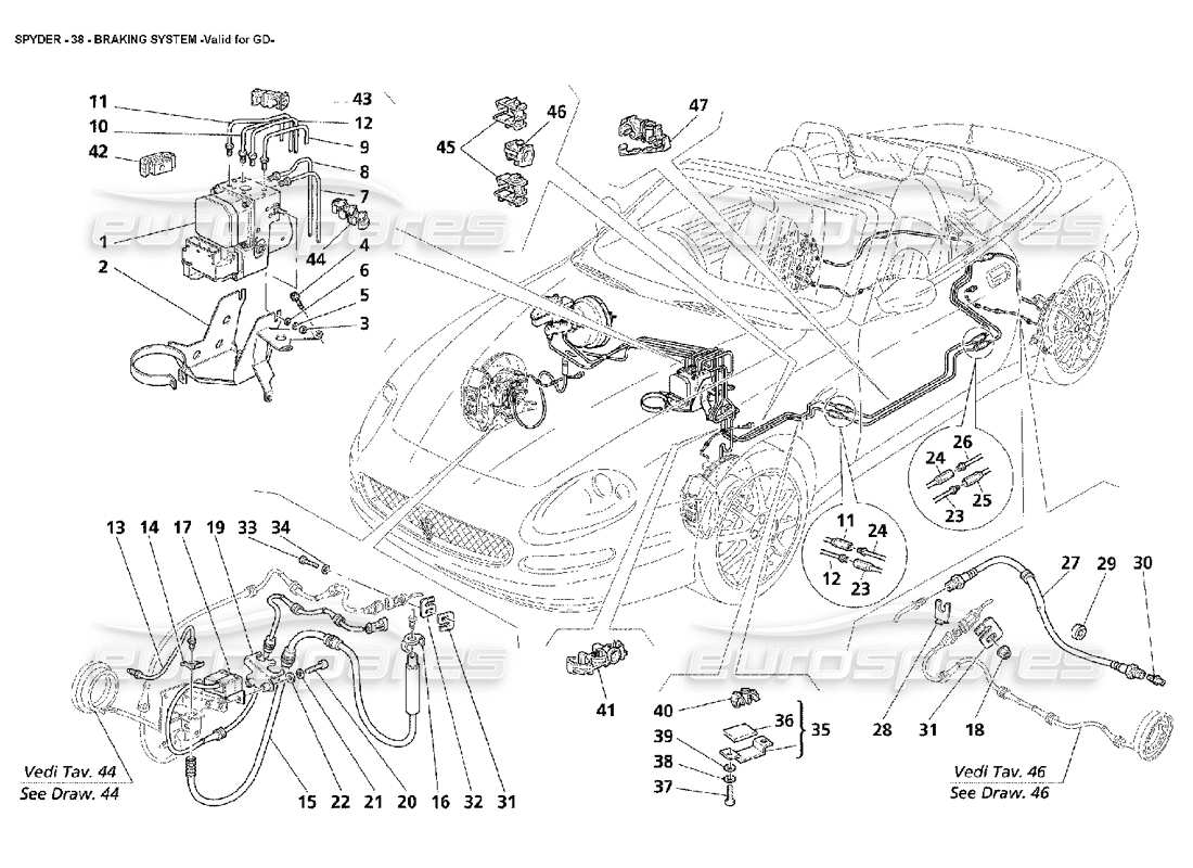 maserati 4200 spyder (2002) bremssystem – gültig für gd teilediagramm