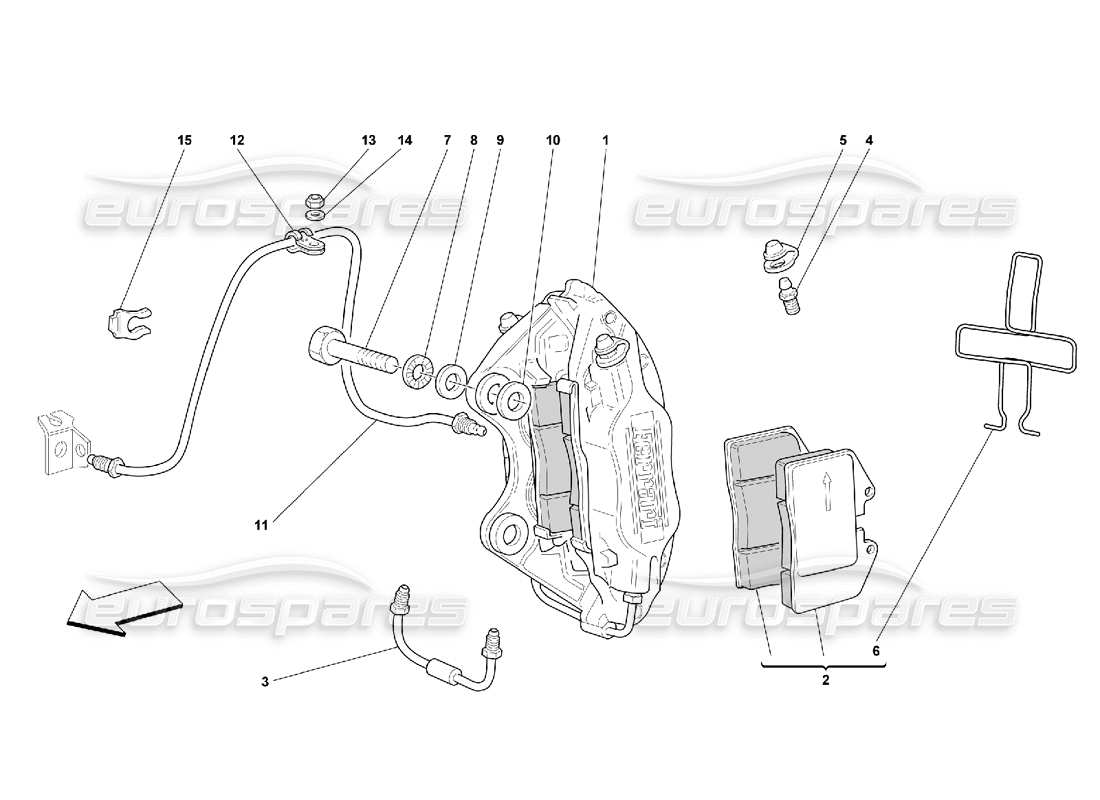 ferrari 550 maranello bremssattel für hinterradbremse - teilediagramm