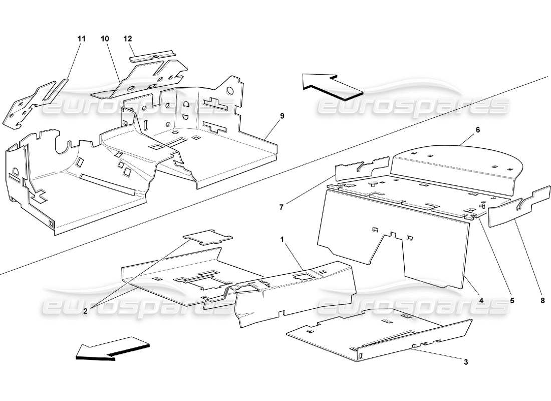 ferrari 550 maranello fahrgastraumisolierungen - nicht für gd-teilediagramm