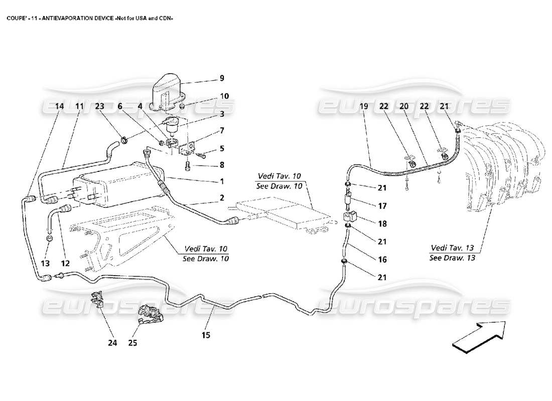 maserati 4200 coupe (2002) antiverdunstungsvorrichtung - nicht für usa und cdn teilediagramm