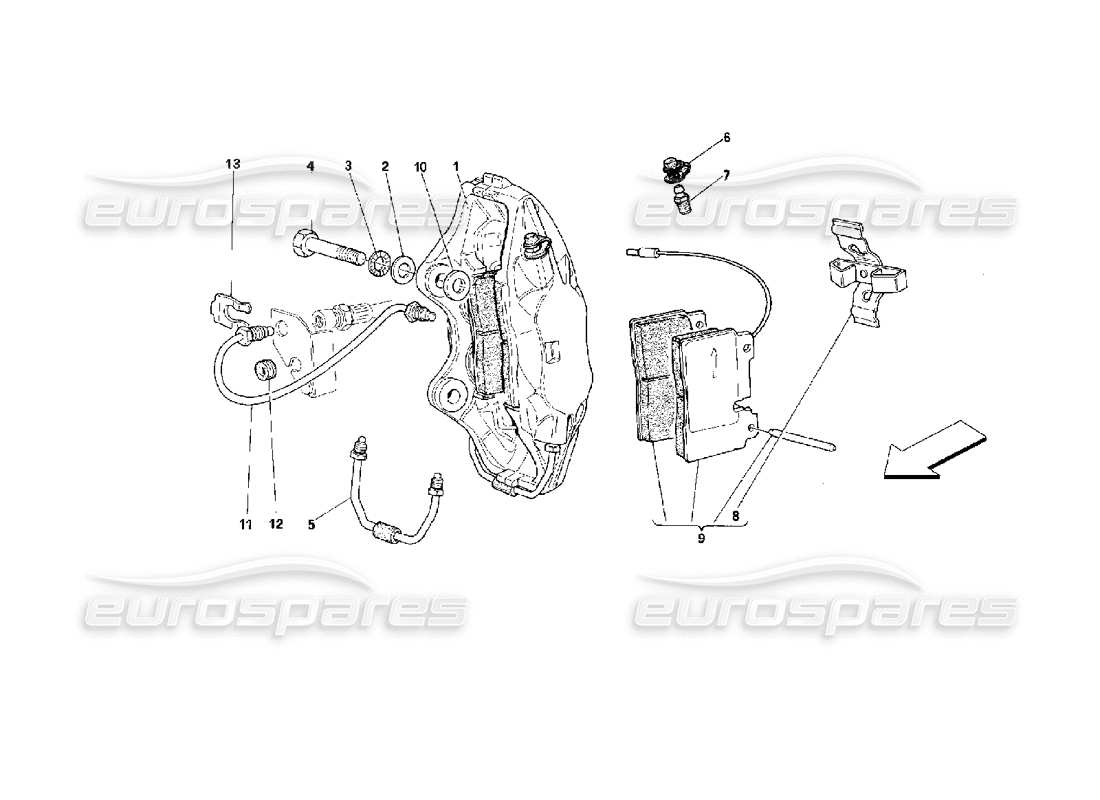 ferrari 512 m bremssättel vorne teilediagramm