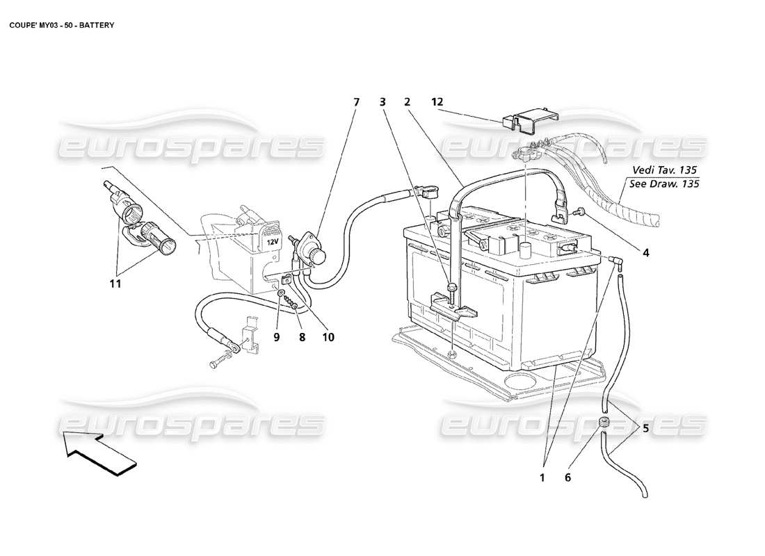 maserati 4200 coupe (2003) batterie teilediagramm