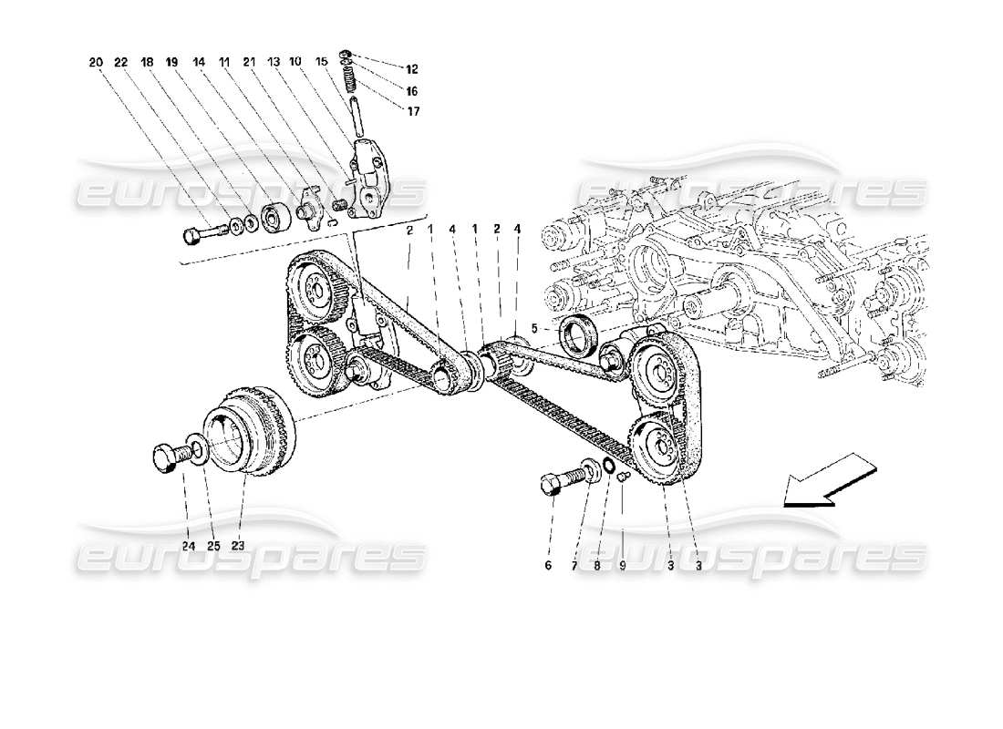 ferrari 512 m zeitmesssystem - teilediagramm der steuerungen