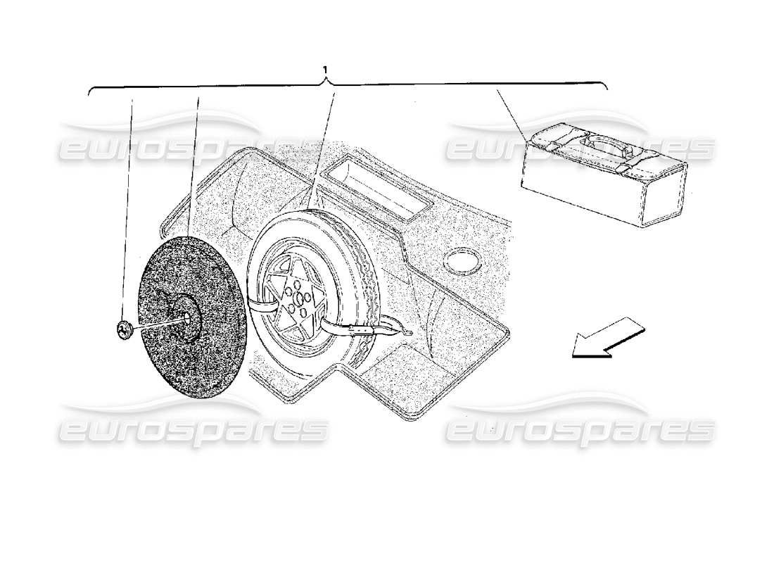 ferrari 512 m reserverad und zubehör - diagramm optionaler teile