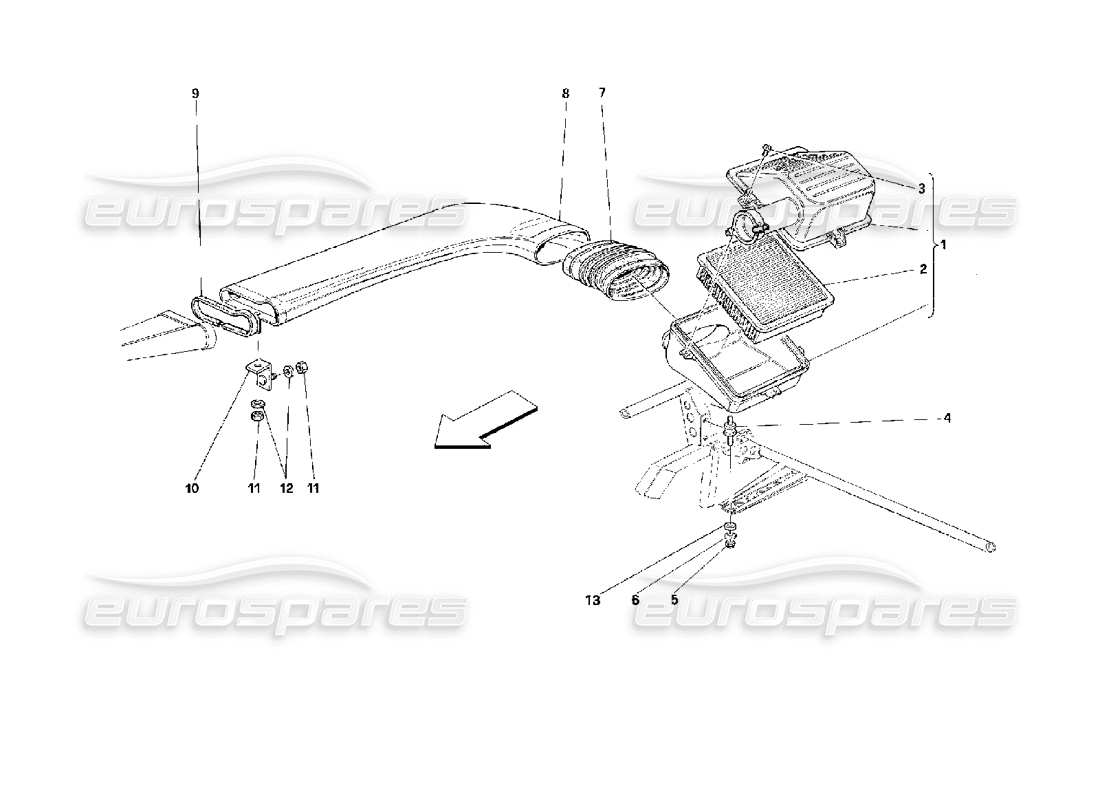 ferrari 512 m lufteinlass teilediagramm