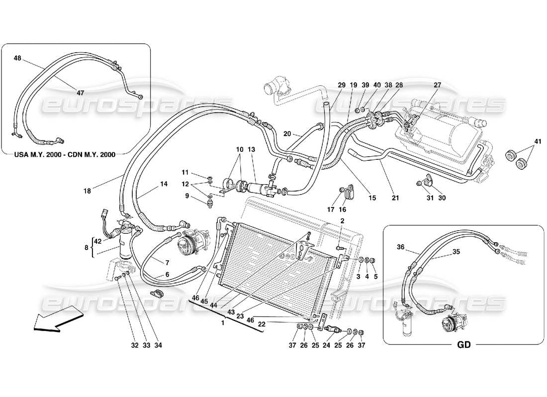 ferrari 456 m gt/m gta teilediagramm der klimaanlage