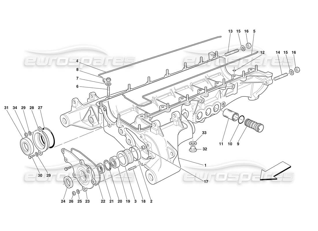 ferrari f50 ölwanne und abdeckung teilediagramm