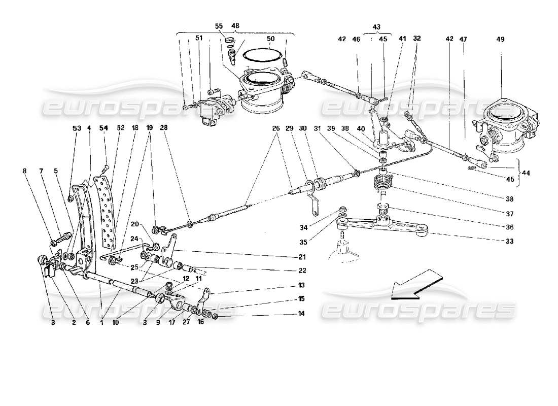 ferrari 512 m drosselklappensteuerung -gültig für gd- teilediagramm